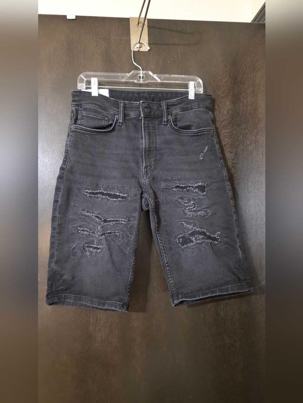 💢4For$20 H&M Charcoal Distressed Denim Shorts Unisex Men's Size 30